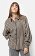 Âme antwerp gala checked oversized blouse beige black